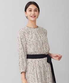 自由区 L 【セットアップ対応・洗える】スクラッチチェックプリント ブラウス