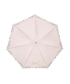 MOONBAT 【簡単開閉】ランバン オン ブルー (LANVIN en Bleu) リボン 花柄 折りたたみ傘 サテンプリント