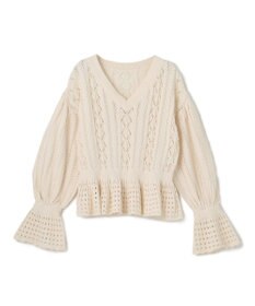 GRACE CONTINENTAL レース編ルーズニットトップ