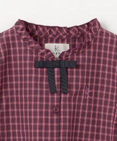 組曲 KIDS 【150-160㎝】チェックラッフル ブラウス