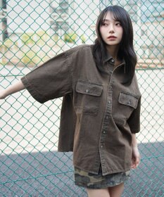 WEGO 【ユニセックス着用ITEM/MLサイズ展開】カラーデニムシャツ（SS）