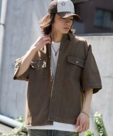 WEGO 【ユニセックス着用ITEM/MLサイズ展開】カラーデニムシャツ（SS）