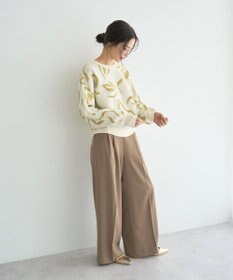 YECCA VECCA アート柄ふくれジャガードニット