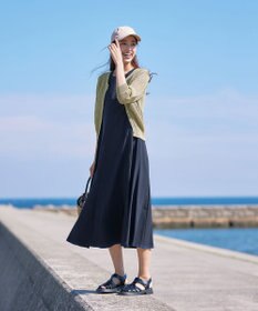 Tiaclasse L 【新色追加・洗える】パフスリーブ透かし編みニットカーディガン