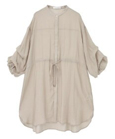 Green Parks バンドカラー比翼タック袖チュニック