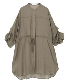 Green Parks バンドカラー比翼タック袖チュニック
