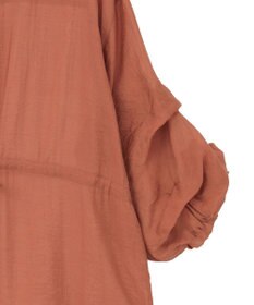 Green Parks バンドカラー比翼タック袖チュニック