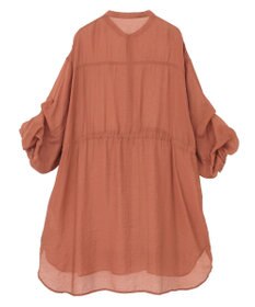 Green Parks バンドカラー比翼タック袖チュニック