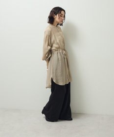 Green Parks バンドカラー比翼タック袖チュニック