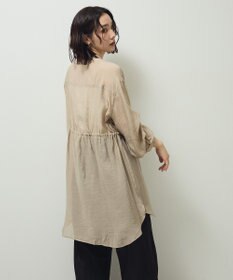 Green Parks バンドカラー比翼タック袖チュニック