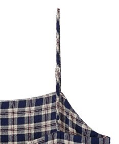 earth music&ecology シャーリングラメチェックキャミワンピース