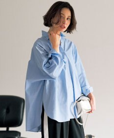 UNFILO 【WEB限定カラー】コットン オーバーシャツ ブルー