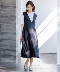 組曲 【WEB限定・シワになりにくい】ジェシーツイル ジャンパースカート