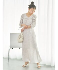 earth music&ecology 袖ドロストフラワーワンピース