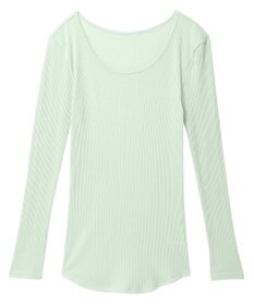 une nana cool 綿100% リブ編みコットン 長袖シャツ