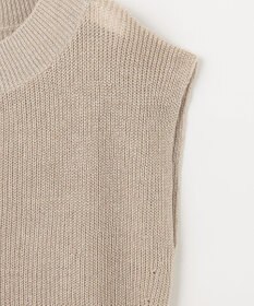 自由区 L 【洗える】リネンミドルゲージ ニットベスト