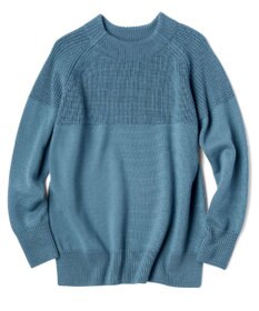 23区 【洗える】ウールコード モックネック 切り替え編み ニット