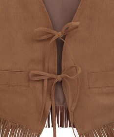 earth music&ecology スウェード調フリンジベスト