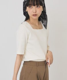 AMERICAN HOLIC スクエアネック5分袖プルオーバー