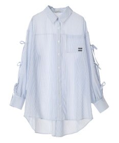 earth music&ecology 袖スリットリボンロングシャツ