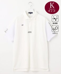 23区GOLF 【MEN】【キングサイズ/吸水速乾/UVカット】ポンチコンビポロシャツ