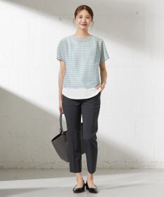 J.PRESS LADIES L シアーボーダーツイン カットソー