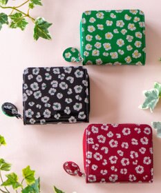 tsumori chisato CARRY グリッターフラワー ラウンドファスナー 2つ折り財布