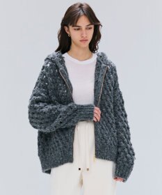 BEIGE， KOKOMO / ウールアルパカメッシュニットパーカー Md.Gray