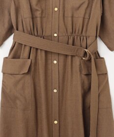 GRACE CONTINENTAL リネンタッチサファリドレス