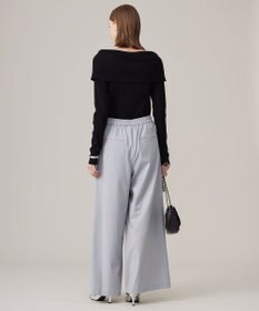 ICB 【洗える】 ウールヴィスコースストレッチ タックパンツ