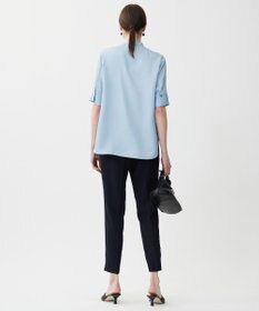 ICB 【接触冷感・速乾・洗える】シルキーツイル デザインブラウス