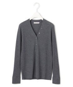 ICB 【洗える】エクストラファインメリノリブ ヘンリーネック プルオーバー