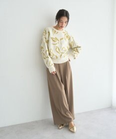 YECCA VECCA アート柄ふくれジャガードニット