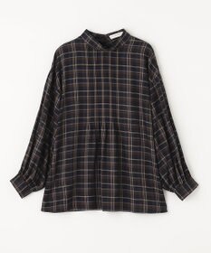 ANY 【洗える】ピンタックチェックブラウス