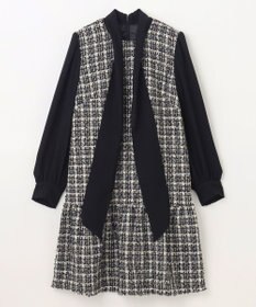 GRACE CONTINENTAL ツイードコンビワンピース