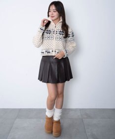 WEGO ユキガラダブルジップカーデ