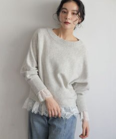 組曲 レースコンビ ロングTシャツ