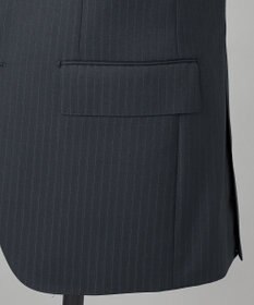 GOTAIRIKU シワになりにくい【御幸毛織/みゆきけおり】DRY SPINNER(ドライスピナー)スーツ（ダークグリーンストライプ）