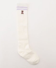 ANY KIDS クマ刺繍 ニーハイソックス