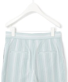 ICB 【洗える】 コットンナイロンドビーストライプ ワイドストレートパンツ