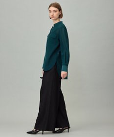 ICB 【洗える】シアーボイル バンドカラーシャツ