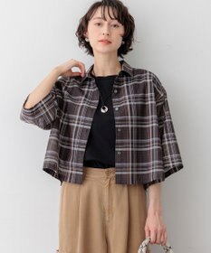 23区 【先行予約】ハイツイストシアーチェック クロップド シャツ