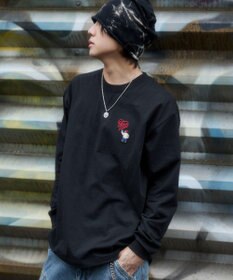 WEGO 【ユニセックス着用ITEM/MLサイズ展開】別注BENDAVISハートワンポイント刺繍T（LS）