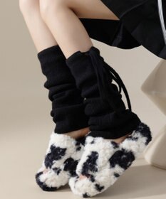 WEGO レースアップデザインニットレッグカバー