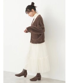 earth music&ecology ミニシャギーＶネックカーディガン