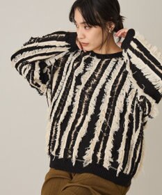 CRAFT STANDARD BOUTIQUE バイカラーフリンジニットプルオーバー