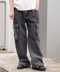 WEGO ローライズバギーフレアデニムカーゴパンツ