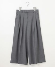 自由区 S 【洗える】TWラチネストレッチワイドクロップド パンツ