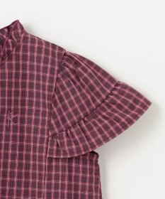 組曲 KIDS 【150-160㎝】チェックラッフル ブラウス