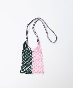 TRICOTE バイカラー マクラメショルダーバッグ